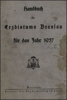 Handbuch des Erzbistums Breslau für das Jahr 1937