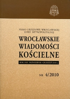 Wrocławskie Wiadomości Kościelne. R. 63 (2010), nr 4