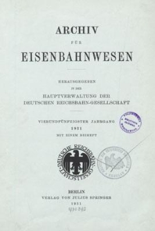 Archiv für Eisenbahnwesen, 54 Jahrgang, 1931