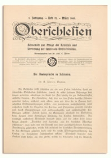 Oberschlesien. Zeitschrift zur Pflege der Kenntnis und Vertretung der Interessen Oberschlesiens. 1. Jahrgang, März 1903, Heft 12