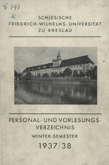 Personal- und Vorlesungs-Verzeichnis : Winter-Semester 1937/38