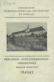 Personal- und Vorlesungs-Verzeichnis : Winter-Semester 1941/42