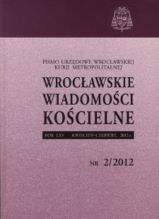 Wrocławskie Wiadomości Kościelne. R. 65 (2012), nr 2