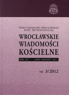 Wrocławskie Wiadomości Kościelne. R. 65 (2012), nr 3