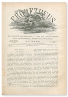 Prometheus : Illustrirte Wochenschrift über die Fortschritte der angewandenten Naturwissenschaften. 1. Jahrgang, 1889, Nr 6