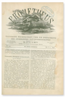 Prometheus : Illustrirte Wochenschrift über die Fortschritte der angewandenten Naturwissenschaften. 1. Jahrgang, 1890, Nr 14