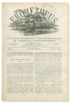 Prometheus : Illustrirte Wochenschrift über die Fortschritte der angewandenten Naturwissenschaften. 1. Jahrgang, 1890, Nr 19