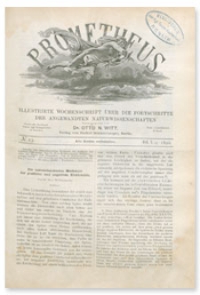 Prometheus : Illustrirte Wochenschrift über die Fortschritte der angewandenten Naturwissenschaften. 1. Jahrgang, 1890, Nr 23