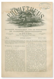 Prometheus : Illustrirte Wochenschrift über die Fortschritte der angewandenten Naturwissenschaften. 1. Jahrgang, 1890, Nr 31