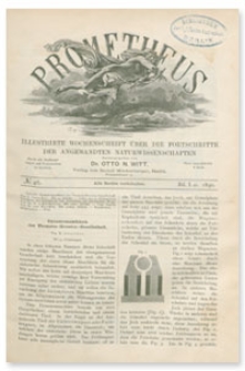 Prometheus : Illustrirte Wochenschrift über die Fortschritte der angewandenten Naturwissenschaften. 1. Jahrgang, 1890, Nr 46