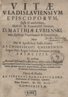 Vitae Vladislaviensium Episcoporum [...]