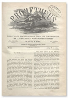 Prometheus : Illustrirte Wochenschrift über die Fortschritte der angewandenten Naturwissenschaften. 2. Jahrgang, 1891, Nr 74