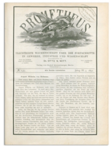 Prometheus : Illustrirte Wochenschrift über die Fortschritte in Gewerbe, Industrie und Wissenschaft. 3. Jahrgang, 1892, Nr 137