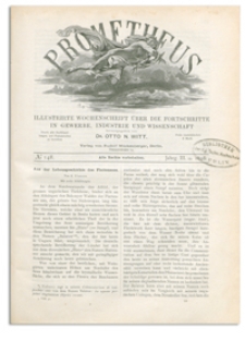Prometheus : Illustrirte Wochenschrift über die Fortschritte in Gewerbe, Industrie und Wissenschaft. 3. Jahrgang, 1892, Nr 148
