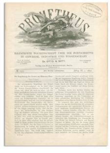 Prometheus : Illustrirte Wochenschrift über die Fortschritte in Gewerbe, Industrie und Wissenschaft. 3. Jahrgang, 1892, Nr 155