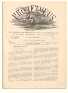Prometheus : Illustrirte Wochenschrift über die Fortschritte in Gewerbe, Industrie und Wissenschaft. 4. Jahrgang, 1892, Nr 164