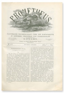 Prometheus : Illustrirte Wochenschrift über die Fortschritte in Gewerbe, Industrie und Wissenschaft. 5. Jahrgang, 1893, Nr 218