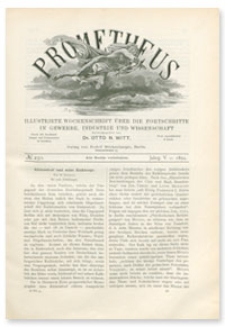 Prometheus : Illustrirte Wochenschrift über die Fortschritte in Gewerbe, Industrie und Wissenschaft. 5. Jahrgang, 1894, Nr 250
