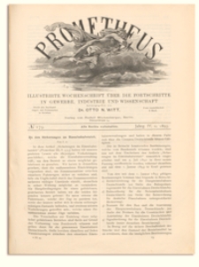 Prometheus : Illustrirte Wochenschrift über die Fortschritte in Gewerbe, Industrie und Wissenschaft. 4. Jahrgang, 1893, Nr 179