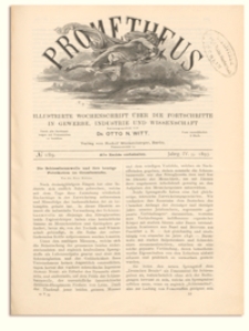 Prometheus : Illustrirte Wochenschrift über die Fortschritte in Gewerbe, Industrie und Wissenschaft. 4. Jahrgang, 1893, Nr 189